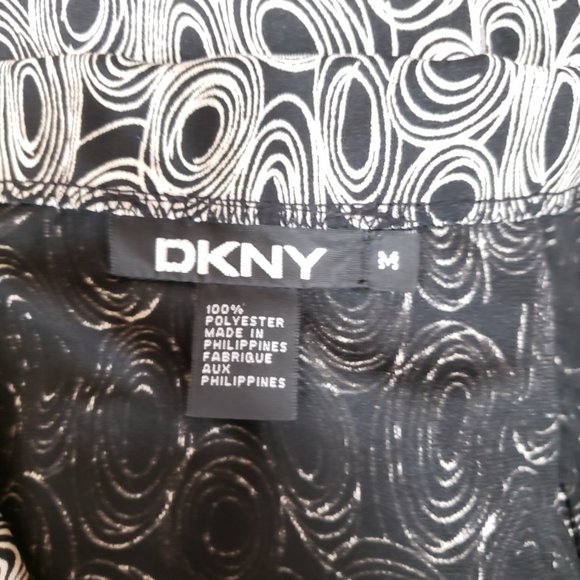 DKNY Black Y2K Era Abstract Circle Print Wrap Front Skirt Size Medium - Picture 8 of 8